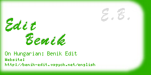 edit benik business card
